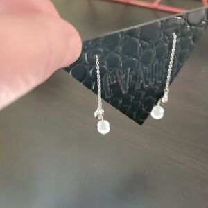 Luv Aj Silver Threader Earrings with Beads -new In bag!